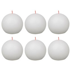 Bolsius Rustikale Kugelkerzen Shine 6 Stk. 76x71 mm Wolkenweiß