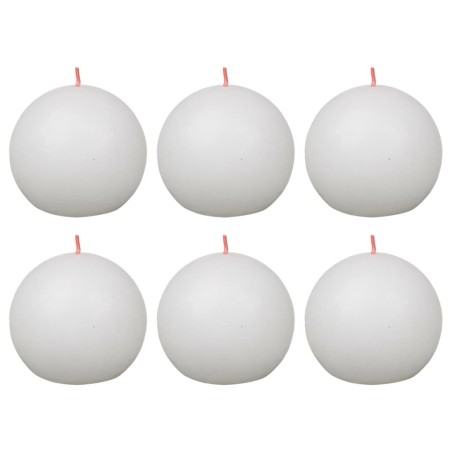 Bolsius Rustikale Kugelkerzen Shine 6 Stk. 76x71 mm Wolkenweiß