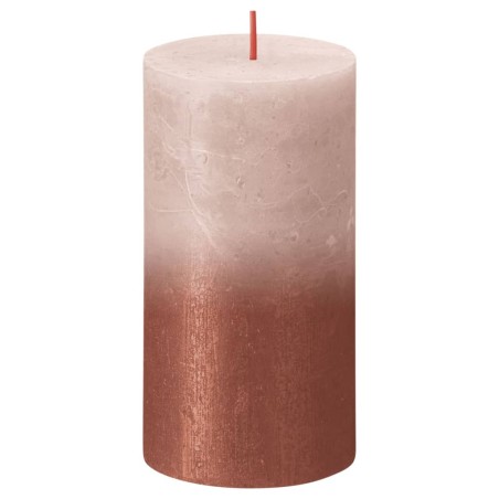 Bolsius Rustikale Stumpenkerzen 4 Stk. 130x68 mm Nebelrosa Bernstein