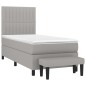 vidaXL Boxspringbett mit Matratze Hellgrau 100x200 cm Stoff vidaXL Boxspringbett mit Matratze Hellgrau 100x200 cm Stoff