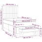 vidaXL Boxspringbett mit Matratze Hellgrau 100x200 cm Stoff vidaXL Boxspringbett mit Matratze Hellgrau 100x200 cm Stoff