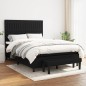 vidaXL Boxspringbett mit Matratze Schwarz 140x200 cm Stoff vidaXL Boxspringbett mit Matratze Schwarz 140x200 cm Stoff