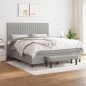 vidaXL Boxspringbett mit Matratze Hellgrau 160x200 cm Stoff vidaXL Boxspringbett mit Matratze Hellgrau 160x200 cm Stoff