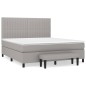 vidaXL Boxspringbett mit Matratze Hellgrau 160x200 cm Stoff vidaXL Boxspringbett mit Matratze Hellgrau 160x200 cm Stoff