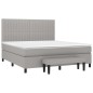 vidaXL Boxspringbett mit Matratze Hellgrau 160x200 cm Stoff vidaXL Boxspringbett mit Matratze Hellgrau 160x200 cm Stoff