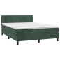 vidaXL Boxspringbett mit Matratze & LED Dunkelgrün 140x200 cm Samt vidaXL Boxspringbett mit Matratze & LED Dunkelgrün 140x200 cm Samt