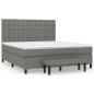 vidaXL Boxspringbett mit Matratze Dunkelgrau 160x200 cm Stoff vidaXL Boxspringbett mit Matratze Dunkelgrau 160x200 cm Stoff