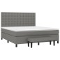 vidaXL Boxspringbett mit Matratze Dunkelgrau 160x200 cm Stoff vidaXL Boxspringbett mit Matratze Dunkelgrau 160x200 cm Stoff