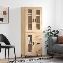 Highboard Sonoma-Eiche 69,5x34x180 cm Holzwerkstoff
