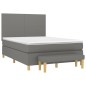 vidaXL Boxspringbett mit Matratze Dunkelgrau 140x200 cm Stoff vidaXL Boxspringbett mit Matratze Dunkelgrau 140x200 cm Stoff