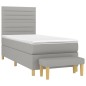 vidaXL Boxspringbett mit Matratze Hellgrau 100x200 cm Stoff vidaXL Boxspringbett mit Matratze Hellgrau 100x200 cm Stoff