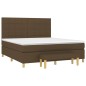 vidaXL Boxspringbett mit Matratze Dunkelbraun 180x200 cm Stoff vidaXL Boxspringbett mit Matratze Dunkelbraun 180x200 cm Stoff