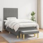 vidaXL Boxspringbett mit Matratze Dunkelgrau 80x200 cm Stoff vidaXL Boxspringbett mit Matratze Dunkelgrau 80x200 cm Stoff