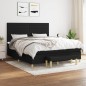 vidaXL Boxspringbett mit Matratze Schwarz 160x200 cm Stoff vidaXL Boxspringbett mit Matratze Schwarz 160x200 cm Stoff