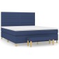 vidaXL Boxspringbett mit Matratze Blau 160x200 cm Stoff vidaXL Boxspringbett mit Matratze Blau 160x200 cm Stoff