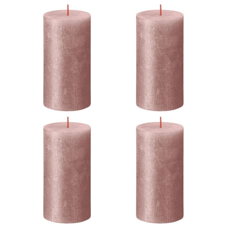 Bolsius Rustikale Stumpenkerzen Shimmer 4 Stk. 130x68 mm Rosa Bolsius Rustikale Stumpenkerzen Shimmer 4 Stk. 130x68 mm Rosa