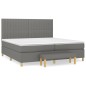 vidaXL Boxspringbett mit Matratze Dunkelgrau 200x200 cm Stoff vidaXL Boxspringbett mit Matratze Dunkelgrau 200x200 cm Stoff