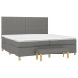 vidaXL Boxspringbett mit Matratze Dunkelgrau 200x200 cm Stoff vidaXL Boxspringbett mit Matratze Dunkelgrau 200x200 cm Stoff