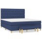 vidaXL Boxspringbett mit Matratze Blau 180x200 cm Stoff vidaXL Boxspringbett mit Matratze Blau 180x200 cm Stoff
