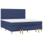 vidaXL Boxspringbett mit Matratze Blau 180x200 cm Stoff vidaXL Boxspringbett mit Matratze Blau 180x200 cm Stoff