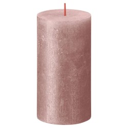 Bolsius Rustikale Stumpenkerzen Shimmer 4 Stk. 130x68 mm Rosa