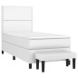 vidaXL Boxspringbett mit Matratze Weiß 100x200 cm Kunstleder vidaXL Boxspringbett mit Matratze Weiß 100x200 cm Kunstleder
