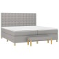 vidaXL Boxspringbett mit Matratze Hellgrau 200x200 cm Stoff vidaXL Boxspringbett mit Matratze Hellgrau 200x200 cm Stoff