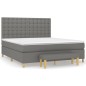 vidaXL Boxspringbett mit Matratze Dunkelgrau 160x200 cm Stoff vidaXL Boxspringbett mit Matratze Dunkelgrau 160x200 cm Stoff