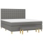 vidaXL Boxspringbett mit Matratze Dunkelgrau 160x200 cm Stoff vidaXL Boxspringbett mit Matratze Dunkelgrau 160x200 cm Stoff