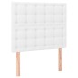 vidaXL Boxspringbett mit Matratze Weiß 80x200 cm Kunstleder vidaXL Boxspringbett mit Matratze Weiß 80x200 cm Kunstleder