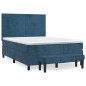 vidaXL Boxspringbett mit Matratze Dunkelblau 140x190 cm Samt vidaXL Boxspringbett mit Matratze Dunkelblau 140x190 cm Samt