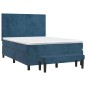 vidaXL Boxspringbett mit Matratze Dunkelblau 140x190 cm Samt vidaXL Boxspringbett mit Matratze Dunkelblau 140x190 cm Samt
