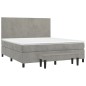 vidaXL Boxspringbett mit Matratze Hellgrau 180x200 cm Samt vidaXL Boxspringbett mit Matratze Hellgrau 180x200 cm Samt
