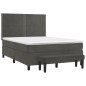 vidaXL Boxspringbett mit Matratze Dunkelgrau 140x190 cm Samt vidaXL Boxspringbett mit Matratze Dunkelgrau 140x190 cm Samt