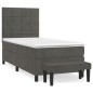 vidaXL Boxspringbett mit Matratze Dunkelgrau 80x200 cm Samt vidaXL Boxspringbett mit Matratze Dunkelgrau 80x200 cm Samt