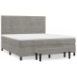 vidaXL Boxspringbett mit Matratze Hellgrau 180x200 cm Samt vidaXL Boxspringbett mit Matratze Hellgrau 180x200 cm Samt