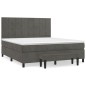 vidaXL Boxspringbett mit Matratze Dunkelgrau 160x200 cm Samt vidaXL Boxspringbett mit Matratze Dunkelgrau 160x200 cm Samt