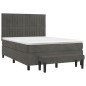 vidaXL Boxspringbett mit Matratze Dunkelgrau 140x190 cm Samt vidaXL Boxspringbett mit Matratze Dunkelgrau 140x190 cm Samt