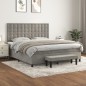 vidaXL Boxspringbett mit Matratze Hellgrau 160x200 cm Samt vidaXL Boxspringbett mit Matratze Hellgrau 160x200 cm Samt