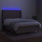 vidaXL Boxspringbett mit Matratze & LED Taupe 140x200 cm Stoff vidaXL Boxspringbett mit Matratze & LED Taupe 140x200 cm Stoff