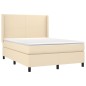 vidaXL Boxspringbett mit Matratze & LED Creme 140x190 cm Stoff vidaXL Boxspringbett mit Matratze & LED Creme 140x190 cm Stoff