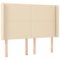vidaXL Boxspringbett mit Matratze & LED Creme 140x190 cm Stoff vidaXL Boxspringbett mit Matratze & LED Creme 140x190 cm Stoff