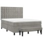 vidaXL Boxspringbett mit Matratze Hellgrau 140x190 cm Samt vidaXL Boxspringbett mit Matratze Hellgrau 140x190 cm Samt