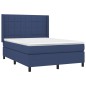 vidaXL Boxspringbett mit Matratze & LED Blau 140x190 cm Stoff vidaXL Boxspringbett mit Matratze & LED Blau 140x190 cm Stoff