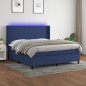 vidaXL Boxspringbett mit Matratze & LED Blau 160x200 cm Stoff vidaXL Boxspringbett mit Matratze & LED Blau 160x200 cm Stoff