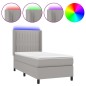vidaXL Boxspringbett mit Matratze & LED Hellgrau 100x200 cm Stoff vidaXL Boxspringbett mit Matratze & LED Hellgrau 100x200 cm Stoff