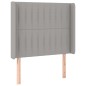 vidaXL Boxspringbett mit Matratze & LED Hellgrau 100x200 cm Stoff vidaXL Boxspringbett mit Matratze & LED Hellgrau 100x200 cm Stoff