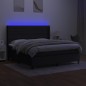vidaXL Boxspringbett mit Matratze & LED Schwarz 160x200 cm Stoff vidaXL Boxspringbett mit Matratze & LED Schwarz 160x200 cm Stoff
