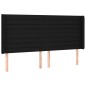 vidaXL Boxspringbett mit Matratze & LED Schwarz 160x200 cm Stoff vidaXL Boxspringbett mit Matratze & LED Schwarz 160x200 cm Stoff
