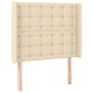 vidaXL Boxspringbett mit Matratze & LED Creme 90x200 cm Stoff vidaXL Boxspringbett mit Matratze & LED Creme 90x200 cm Stoff